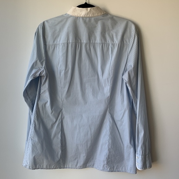 HUGOxHugo Boss Striped Blue White Collared Button Long Sleeve Shirt 42/10US - Picture 4 of 5